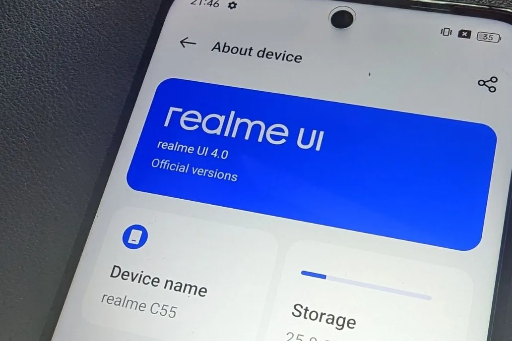 The phone runs on the Realme UI 4.0 version based on Android 13 operating system