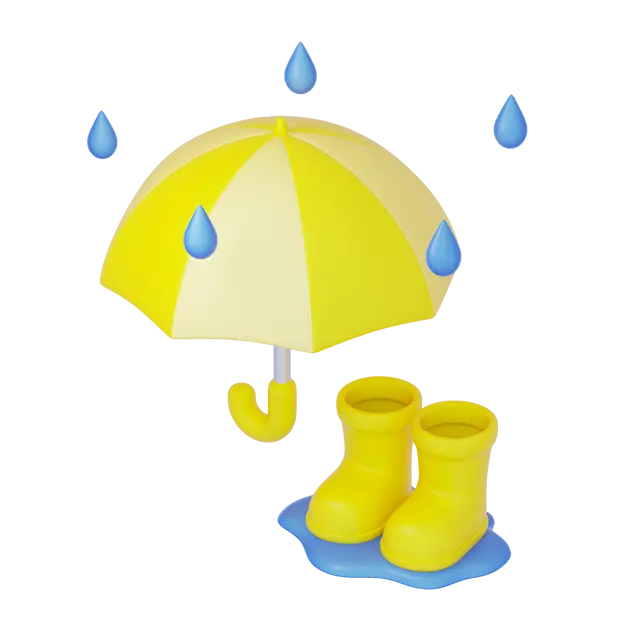 傘とレインブーツ