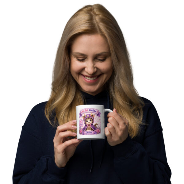 white-glossy-mug-white-11-oz-handle-on-right-6a3b8fd85af7a.jpg Cute Taurus Cat Zodiac Mug - My Pet Zodiac White Glossy Coffee Mug