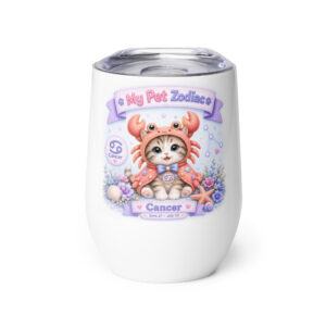 Cute Cancer Cat Zodiac Wine Tumbler – My Pet Zodiac Stainless Steel Tumbler