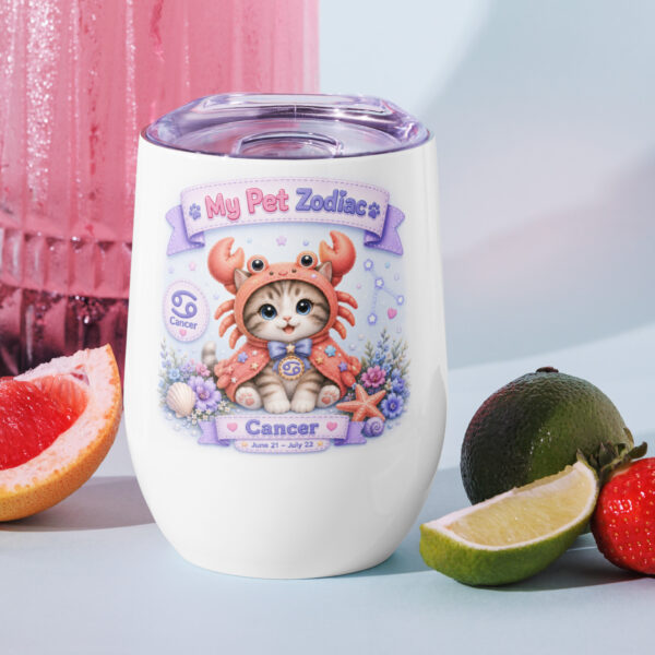 wine-tumbler-white-front-6a3ce41e5360d.jpg Cute Cancer Cat Zodiac Wine Tumbler – My Pet Zodiac Stainless Steel Tumbler