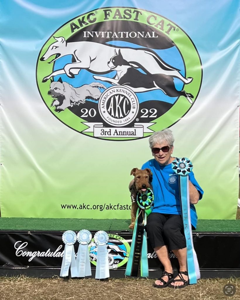Bart received an award for Speed of Breed for Welsh Terriers at the AKC National Invitation in Orlando