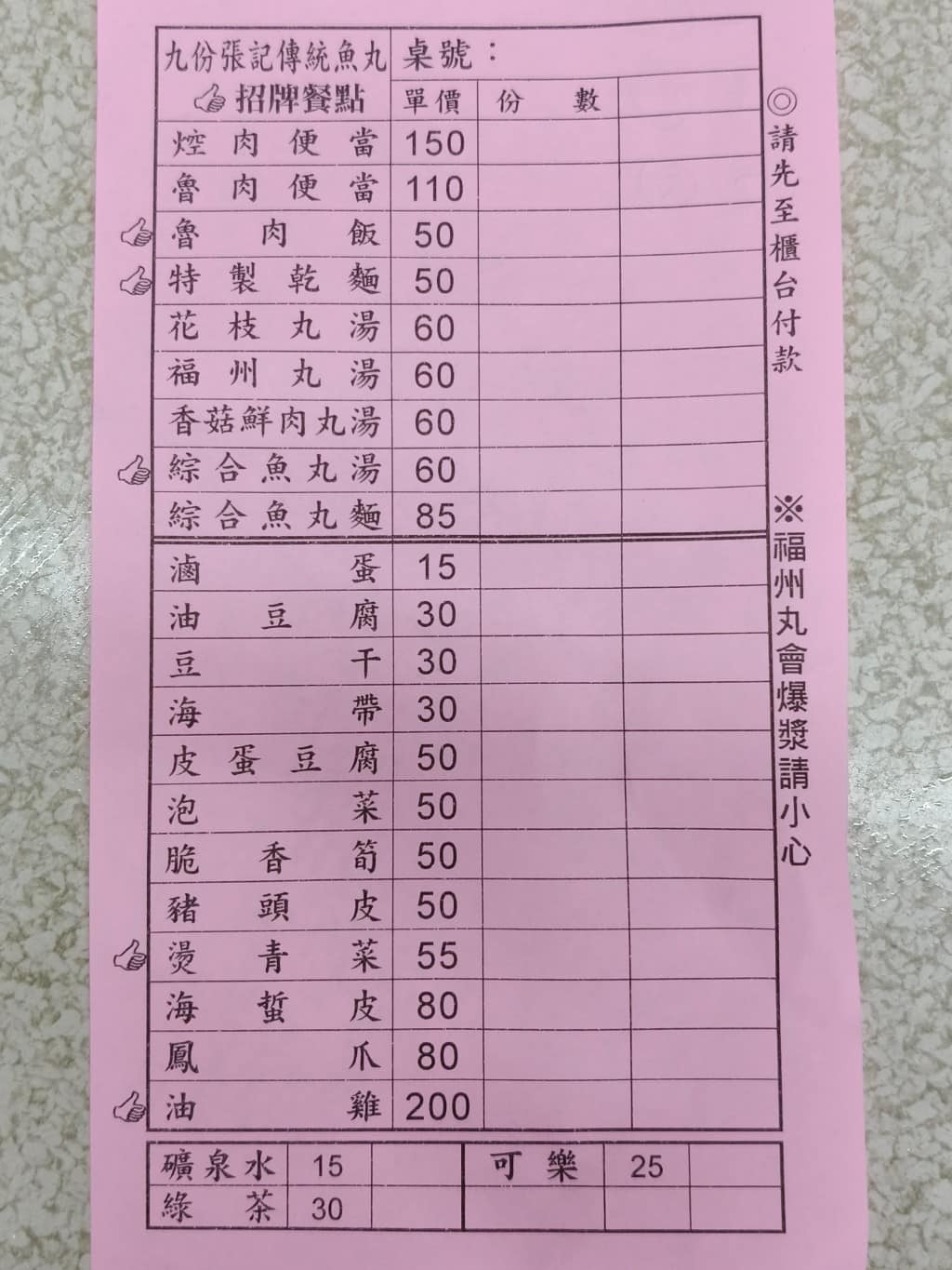 張記傳統魚丸 張記傳統魚丸菜單 張記傳統魚丸推薦 瑞芳區美食 瑞芳美食 台灣小吃 福州魚丸 店家菜單