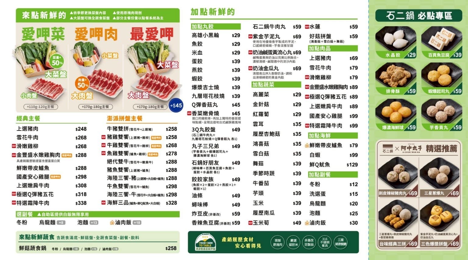 石二鍋 台北士林中正店 士林美食 鍋物料理 店家菜單