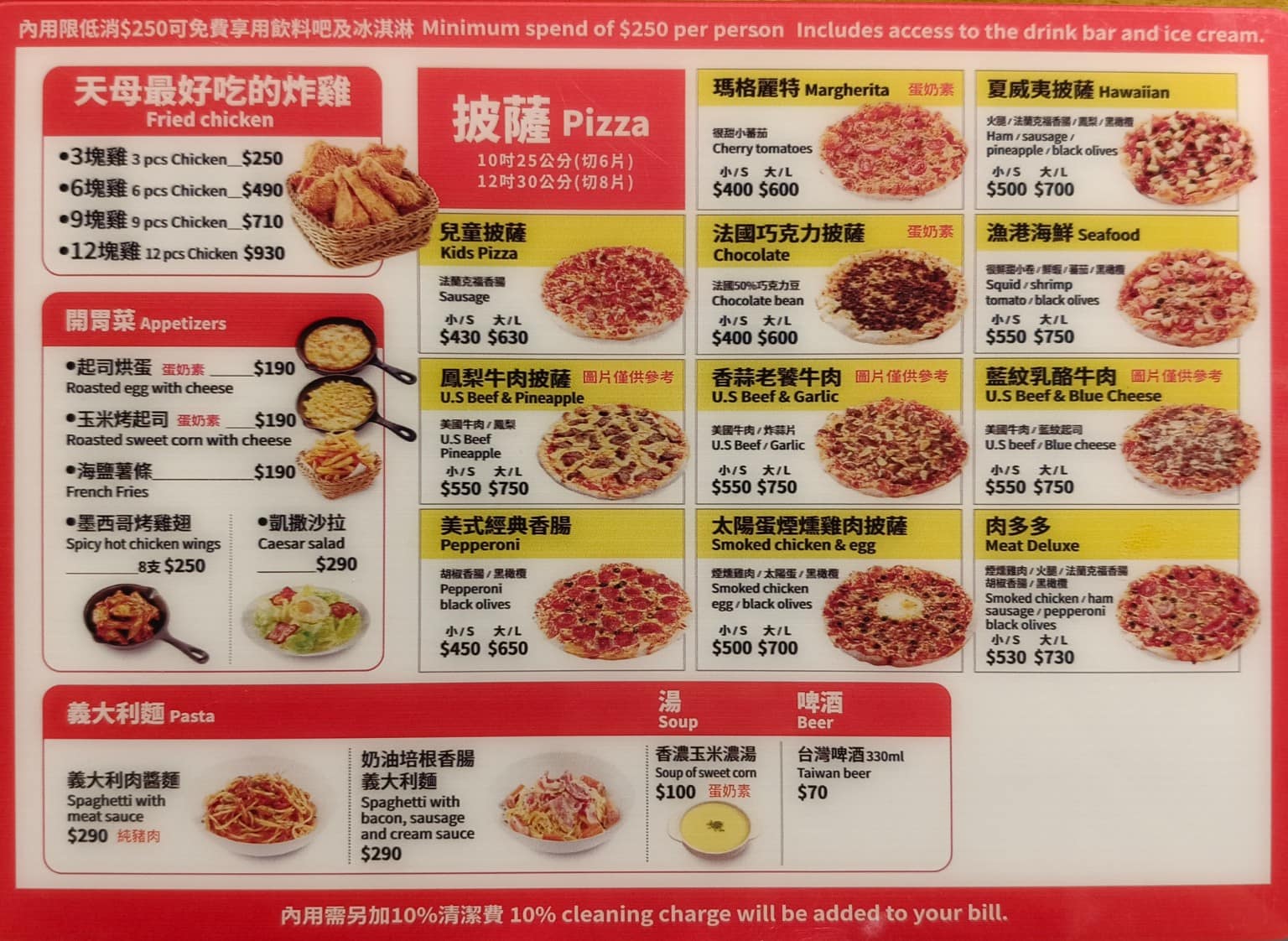 Pino Pizza菜單 Pizza價格 士林區美食 士林美食 芝山站美食 美式料理 炸雞 店家菜單