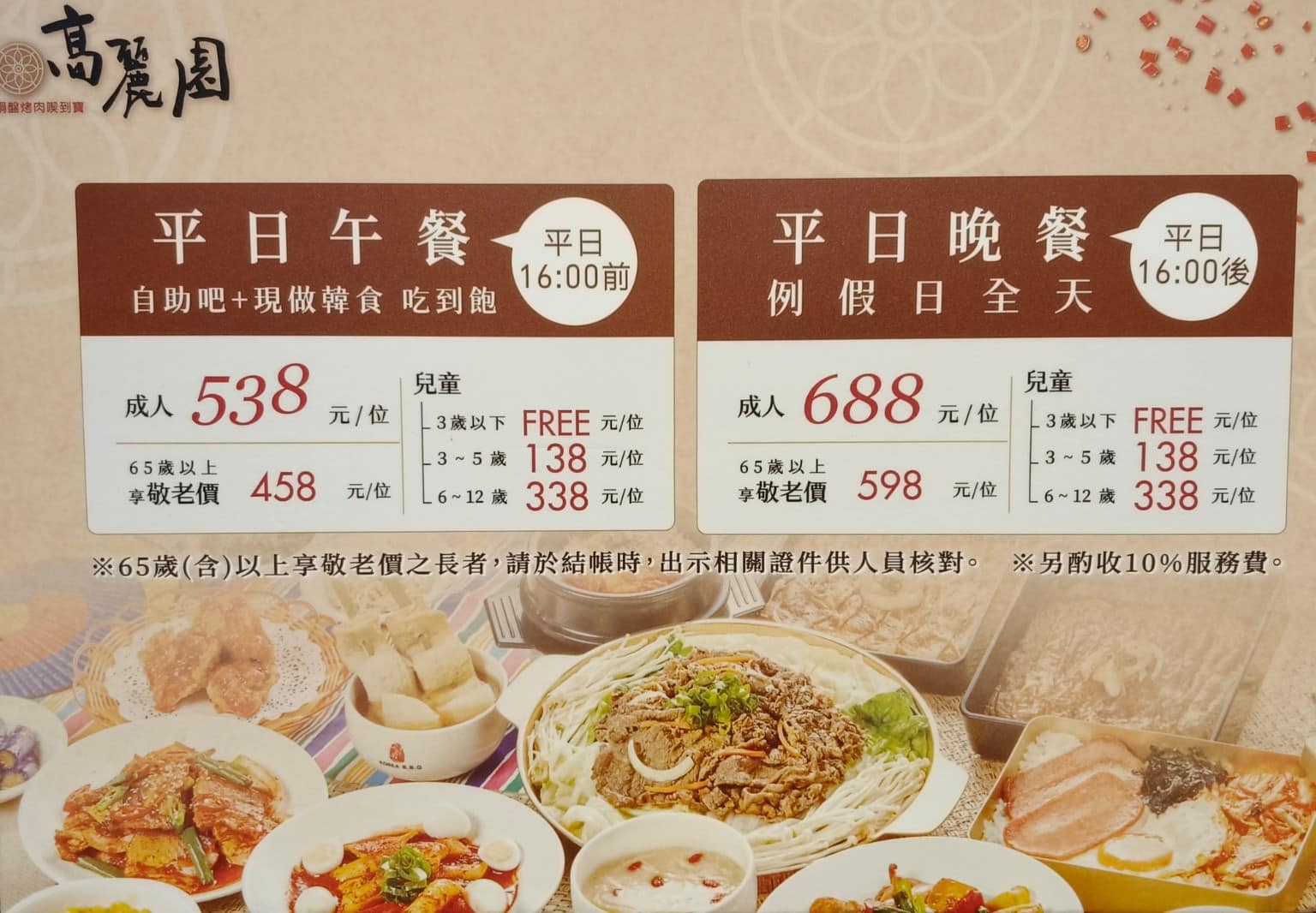 高麗園銅盤烤肉 Citylink南港市場 Citylink南港市場菜單 店家菜單