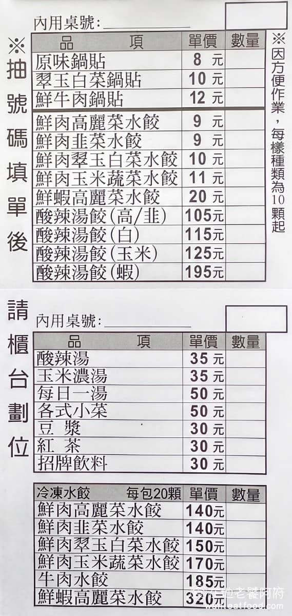 及品鍋貼水餃專賣店 士林美食 台灣小吃 小小的一間店,原本以為餐點會很單純,但看了菜單後沒想到陷入了選擇困難。鍋貼有三種,水餃有四種,比想像中的還多。 @在地老饕阿府