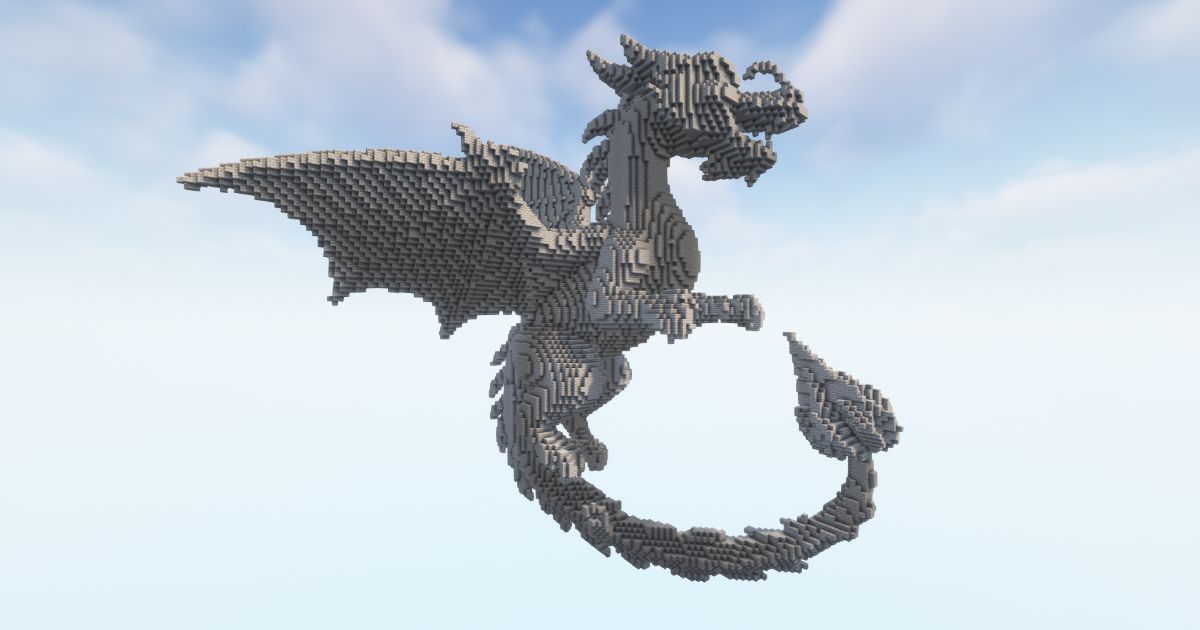 FREE Minecraft Dragon gamer Statue