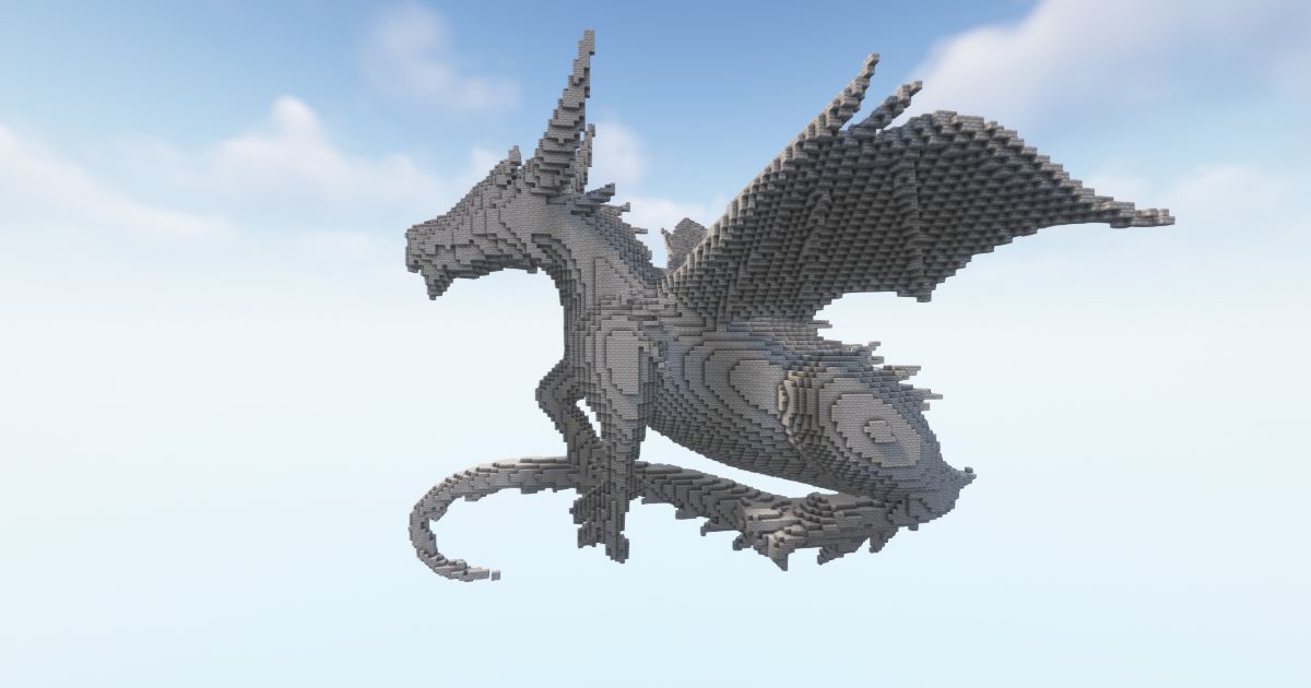 FREE Minecraft Dragon Low Statue