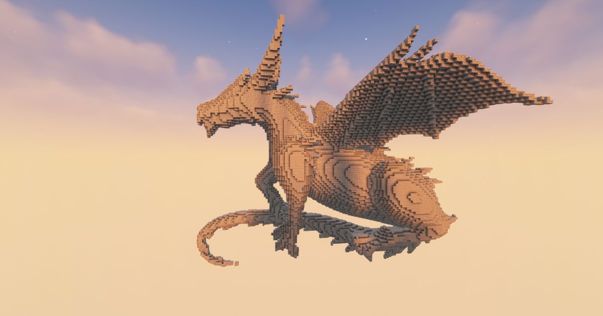FREE Minecraft Dragon Low Statue preview 1