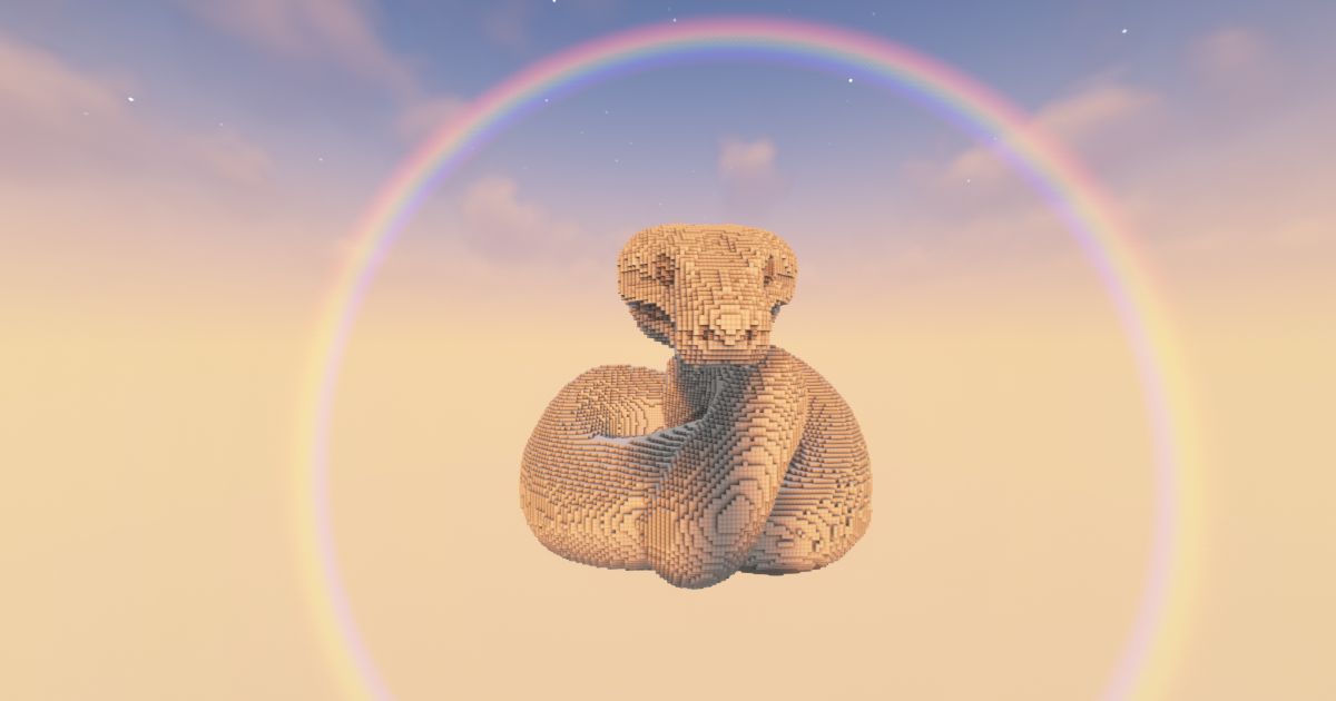 FREE Minecraft Snake White Statue preview 1