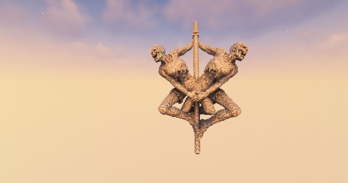 FREE Minecraft Double Skeleton Statue preview 1