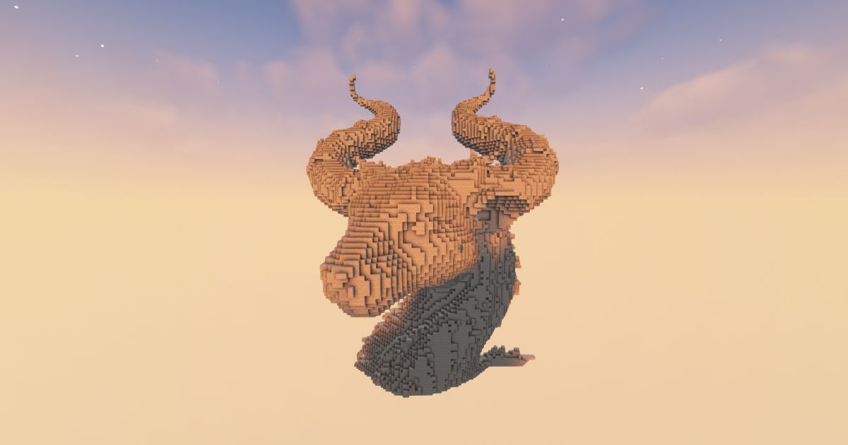 FREE Minecraft Head Goat Statue preview 1