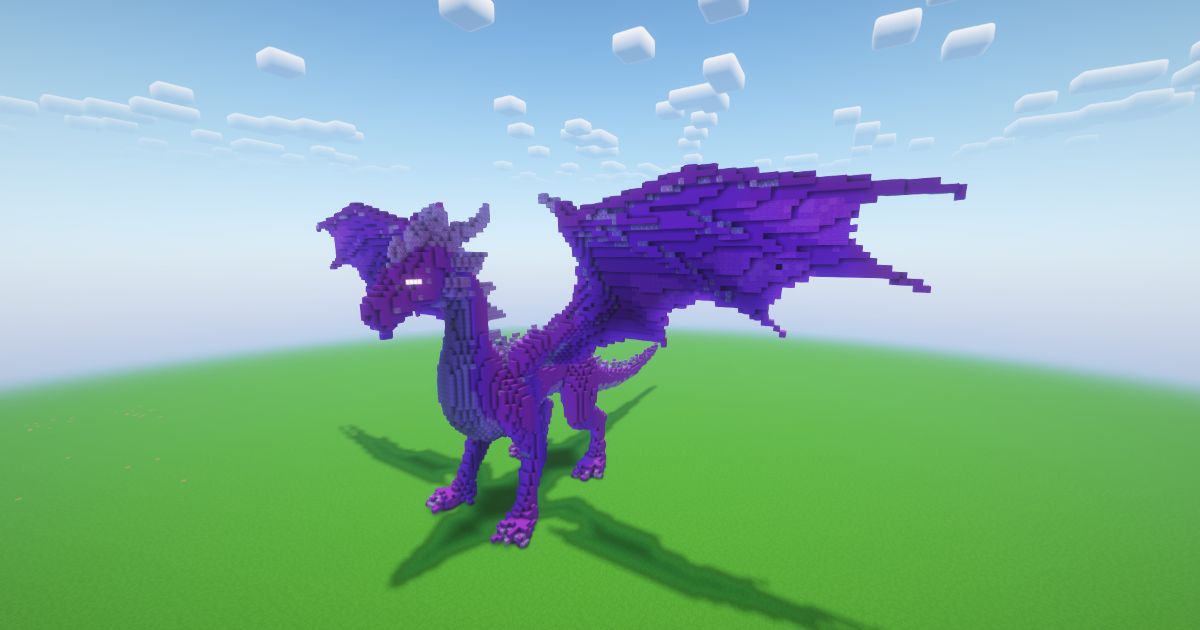Minecraft Amethyst Dragon Statue! ( FREE ) preview 1