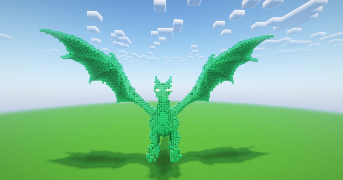 Minecraft Emerald Dragon Statue! ( FREE )