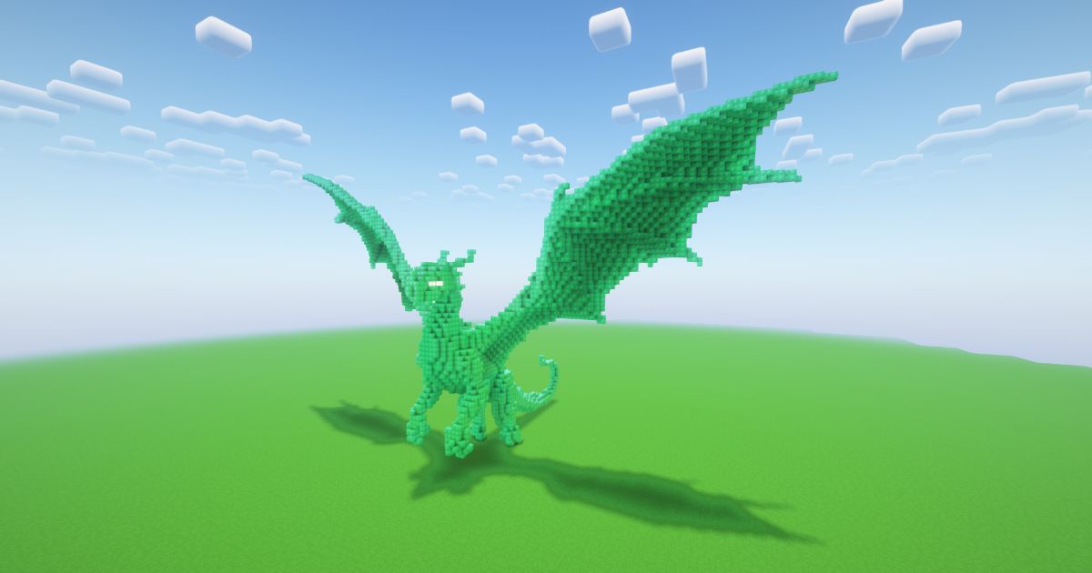 Minecraft Emerald Dragon Statue! ( FREE ) preview 1