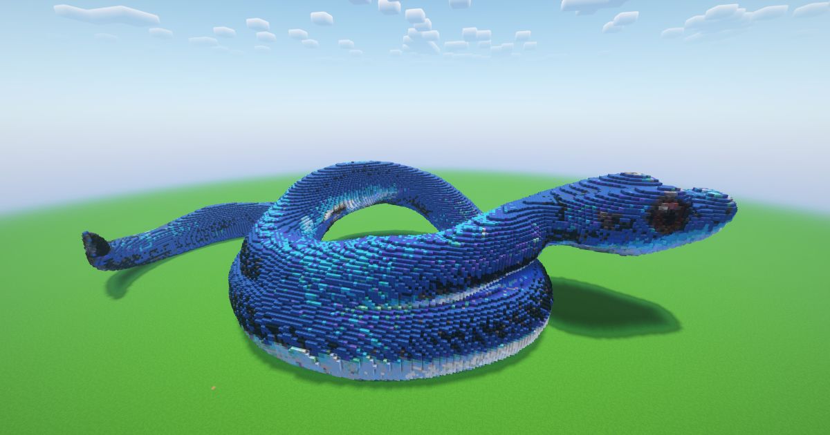 Minecraft Blue Snake Statue! ( FREE )