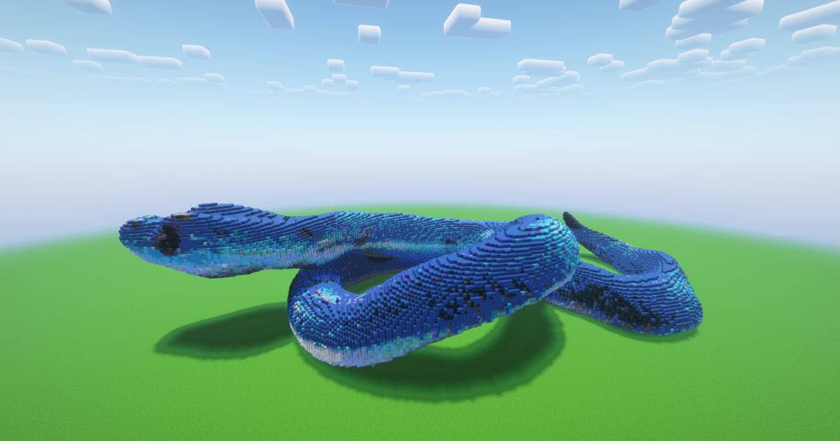 Minecraft Blue Snake Statue! ( FREE ) preview 1