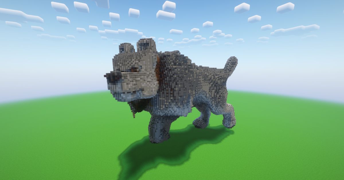 Minecraft Dennis Wolf! Statue! ( FREE ) preview 1