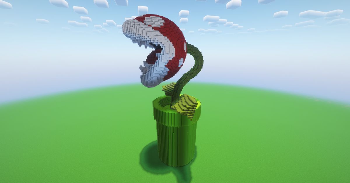 Minecraft Piranha Plant Statue! ( FREE ) preview 1