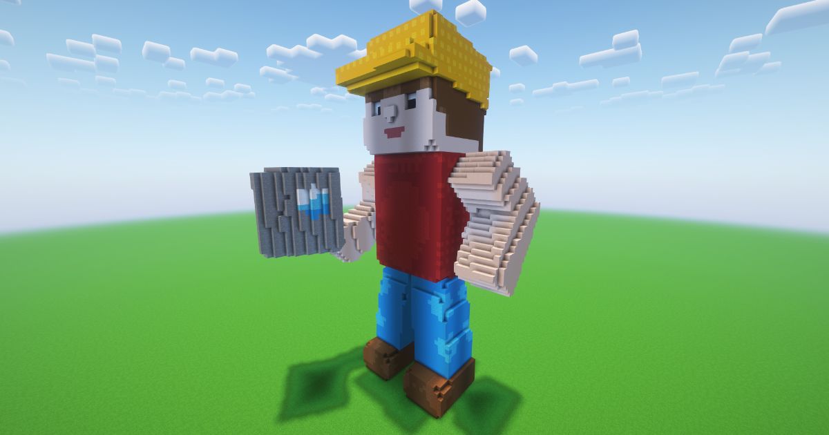 Minecraft Miner Statue! ( FREE ) preview 1