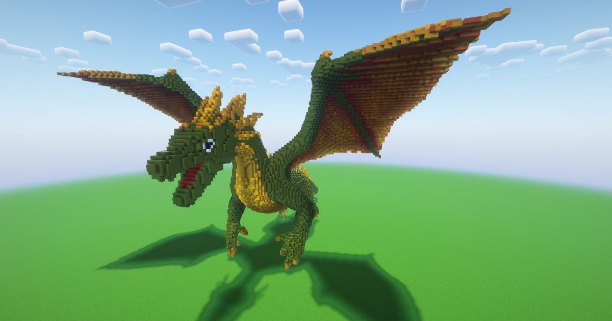 Minecraft Green Dragon Statue! ( FREE )