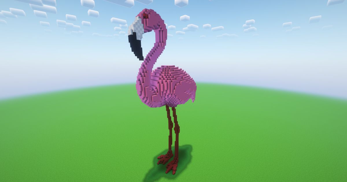 Minecraft Flamingo Statue! ( FREE ) preview 1