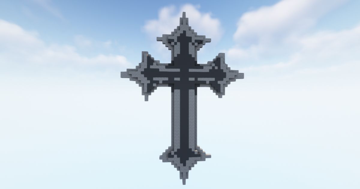 FREE Minecraft Cross 3D Statue