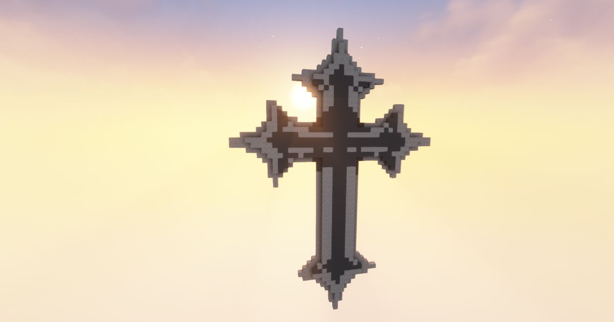 FREE Minecraft Cross 3D Statue preview 1