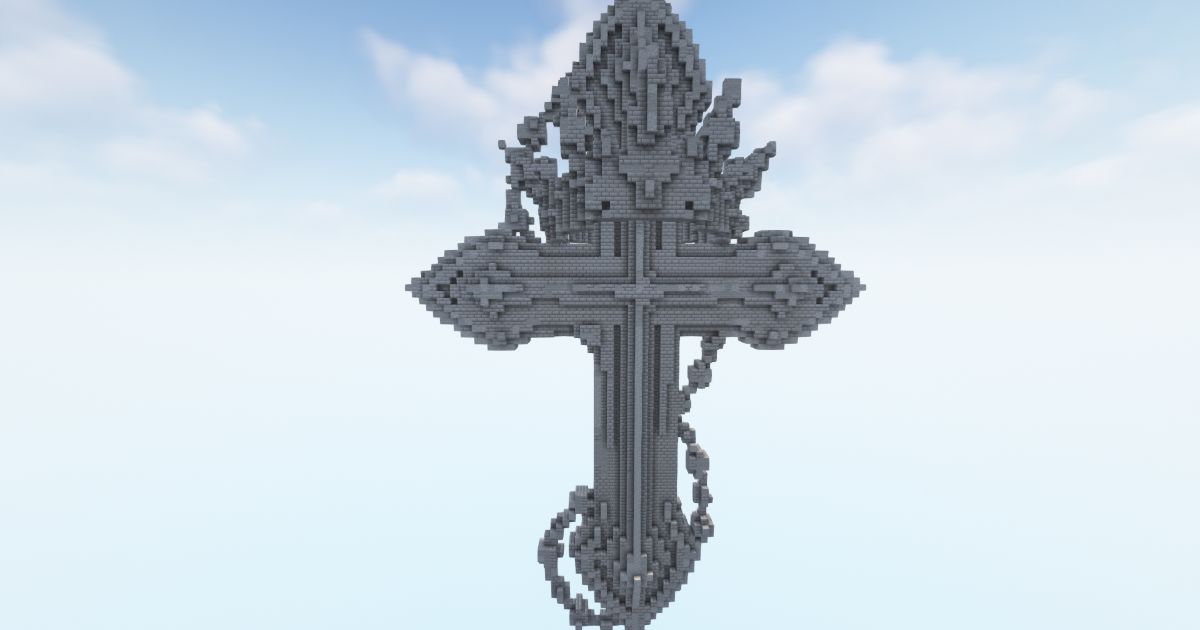 FREE Minecraft Cross 2 3D Statue