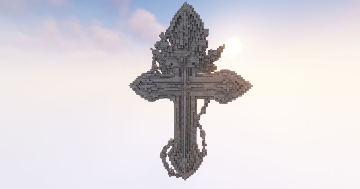 FREE Minecraft Cross 2 3D Statue preview 1