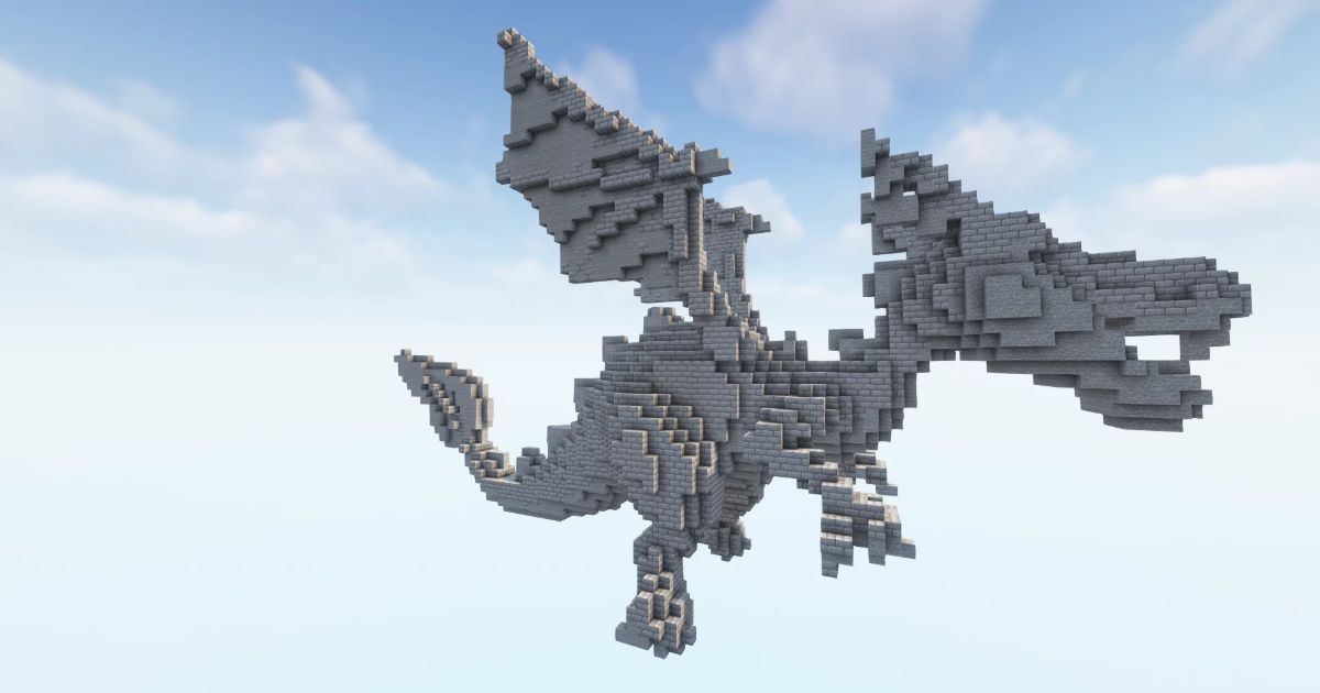 FREE Minecraft Dragon 3 3D Statue