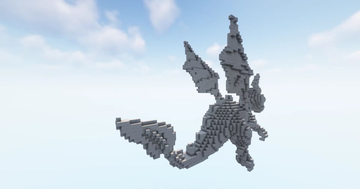 FREE Minecraft Dragon 3 3D Statue preview 1