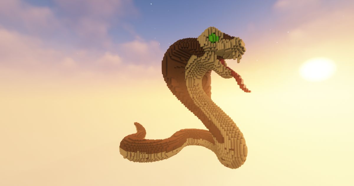 Minecraft Snake Brown Statue preview 1