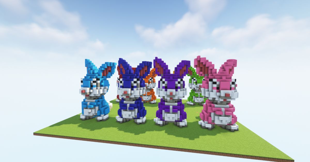 Minecraft Cute Easter Bunnies Pack preview 1