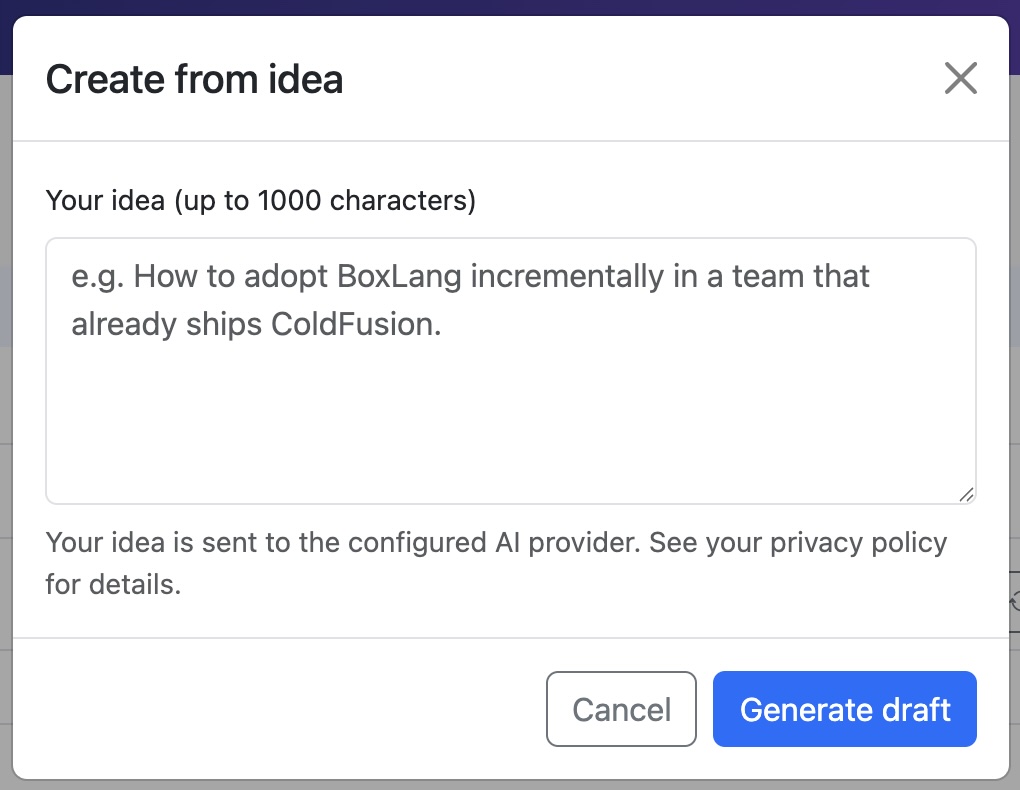 Generate From AI Modal
