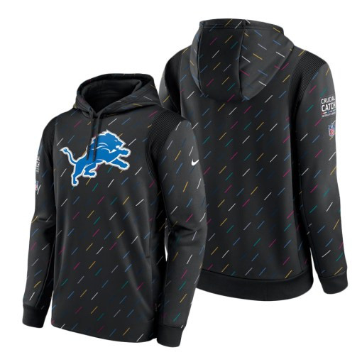 Men’S Detroit Lions Charcoal 2021 Crucial Catch Therma Pullover Hoodie