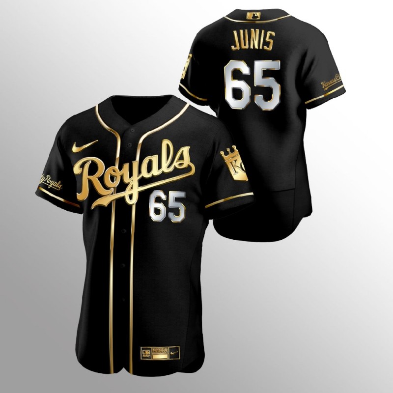 Men’S Kansas City Royals Jakob Junis Golden Edition Black  Jersey – All Stitched, Embroidery