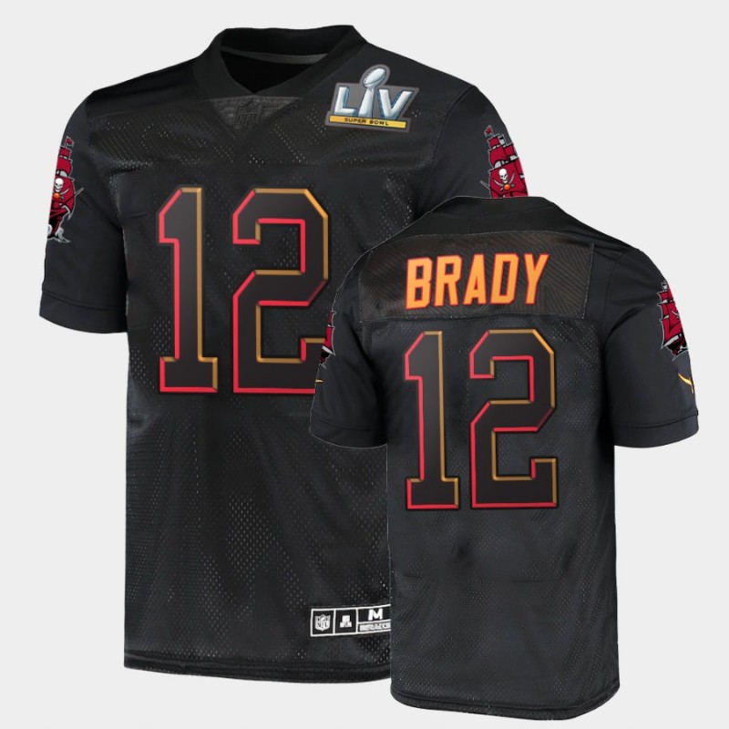Men’S #12 Tom Brady Tampa Bay Buccaneers Black Super Bowl Lv Jersey