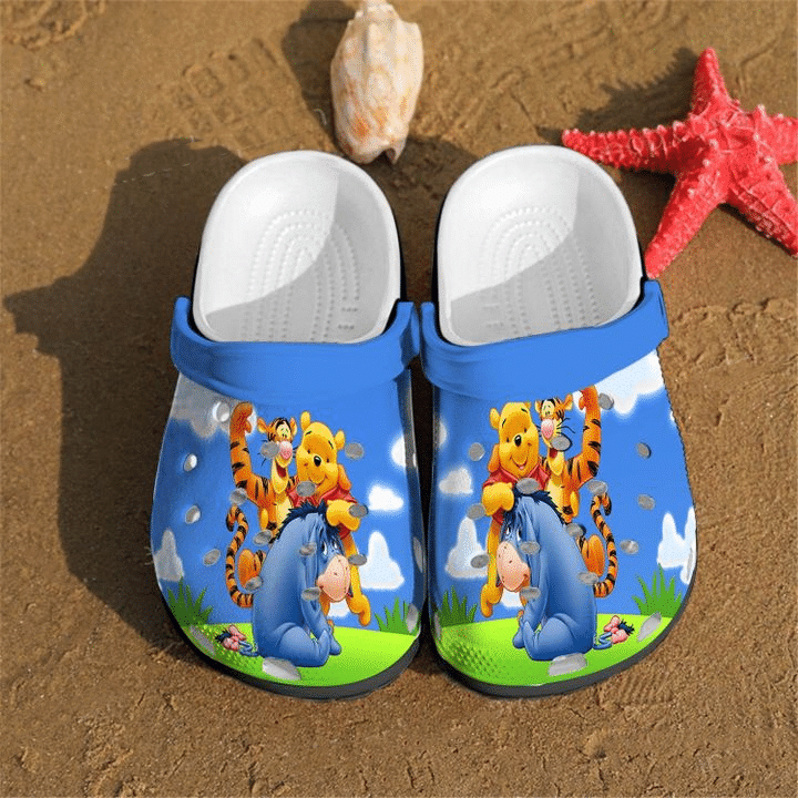 Pooh Bear Winnie-The-Pooh Gift Gift For Fan Classic Water Rubber 3D Crocband Clog