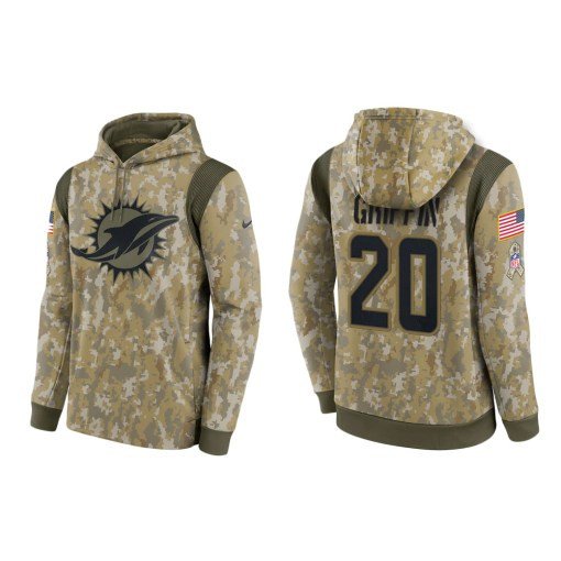 Shaquem Griffin Miami Dolphins Camo 2021 Salute To Service Veterans Day Therma Pullover Hoodie