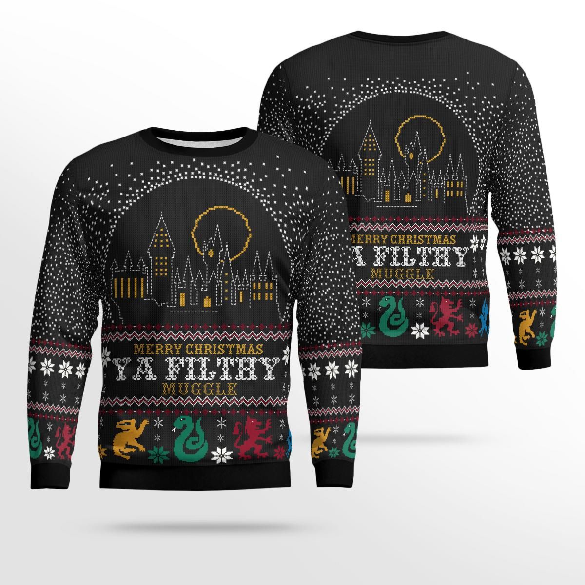 Buy Merry Christmas Ya Filthy Muggle Ugly Sweater, Christmas Gift , Merry Christmas Ya Filthy Muggle Ugly Christmas Sweater