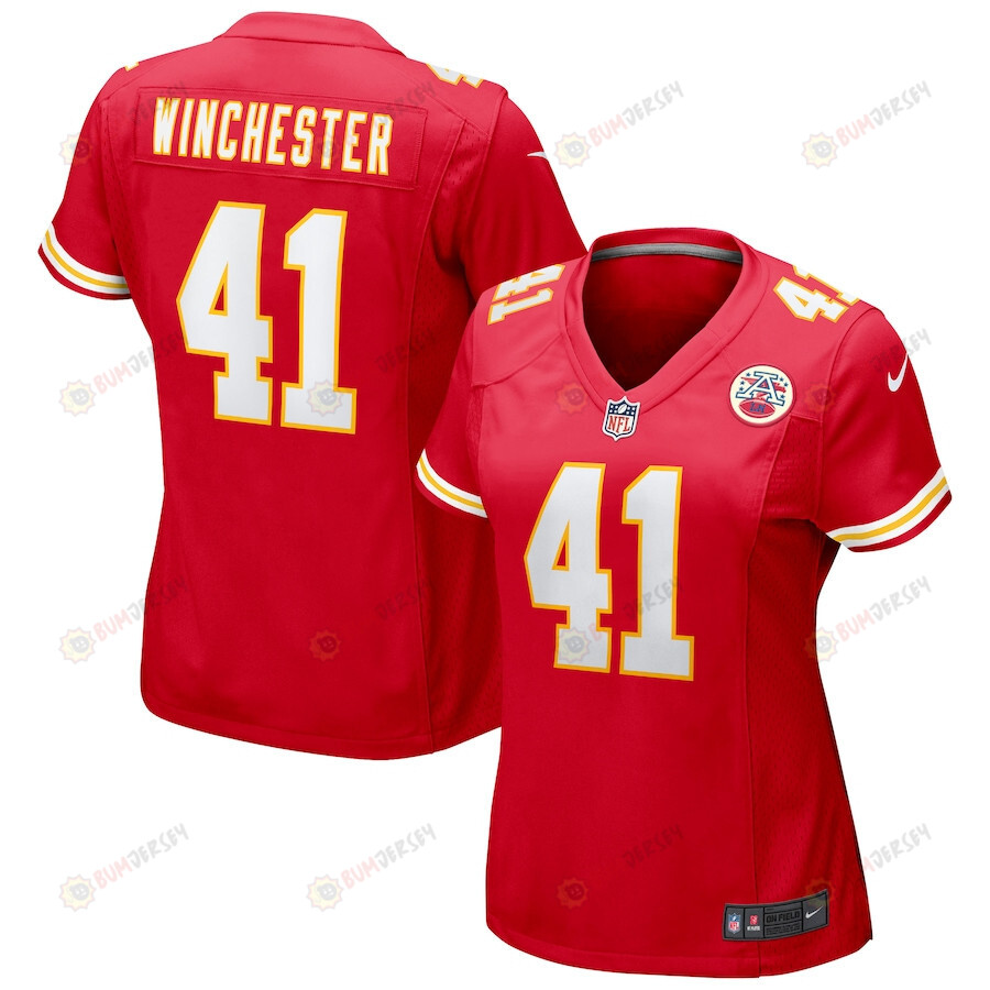 James Winchester 41 Kansas City Chiefs Game Women Jersey – Red