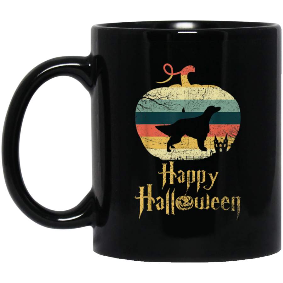 IRISH SETTER In Pumpkin Vintage Retro Happy Halloween Mug