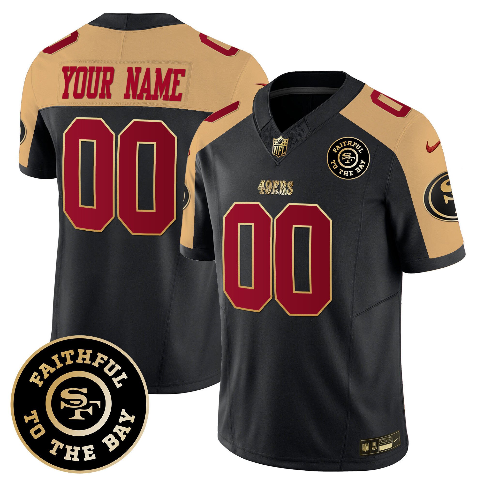 49Ers Faithful To The Bay Patch Vapor Limited Custom Jersey V7 – All Stitched