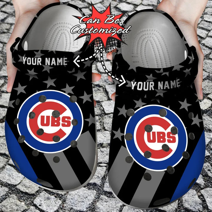 Baseball Crocss – Personalized Chicago Cubs Star Flag Clog Shoes1