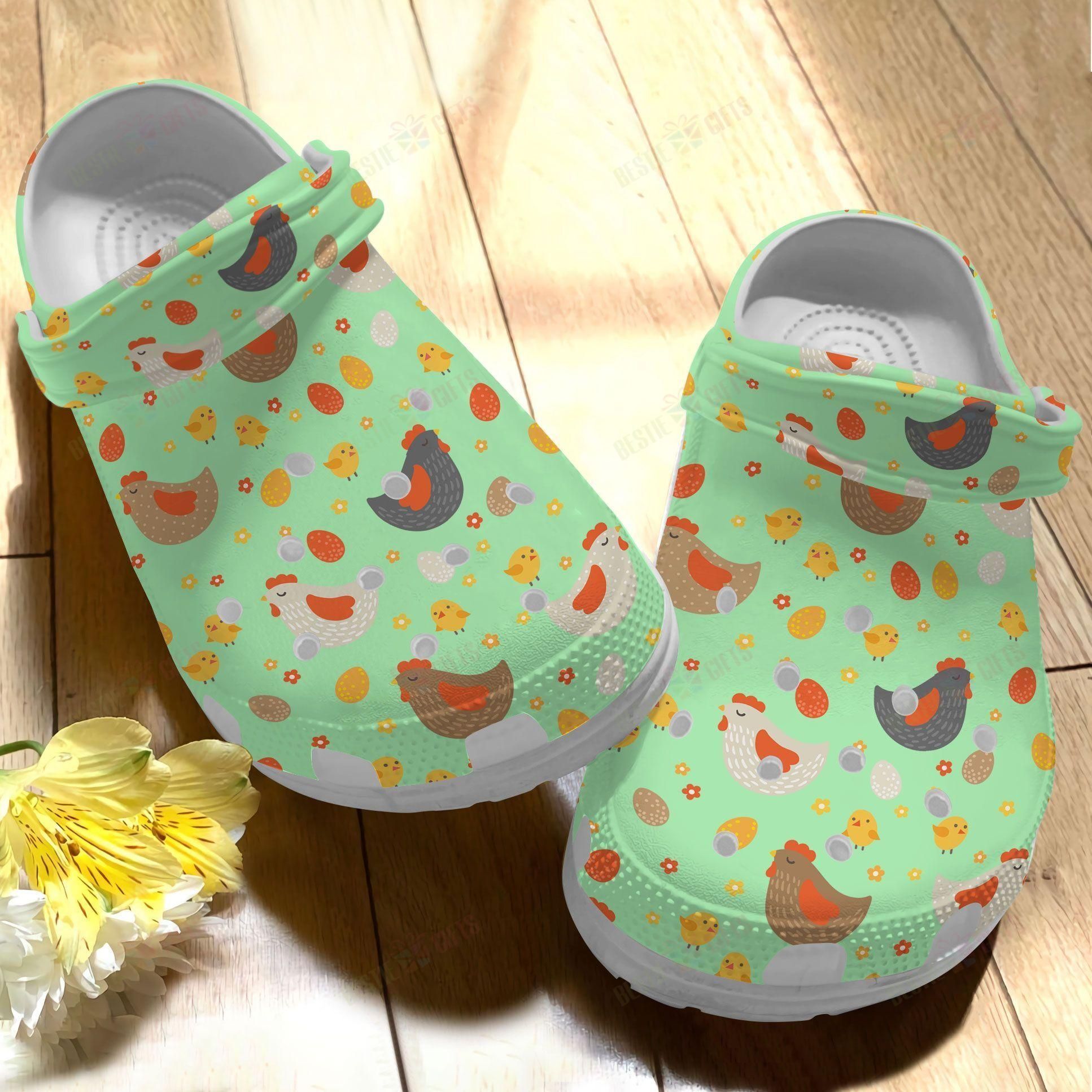 Chicken Crocs Classic Clog Cute Chickens Pattern Shoes - Themarketfarmer