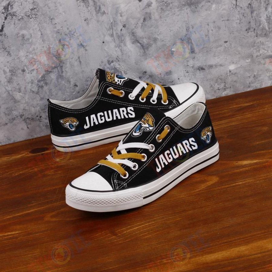 Mens Womens Jacksonville Jaguars Low Top Jaguars Running Shoes Tennis Shoes Low Top Shoes Custom Print Footwear Converse Sneakers TMT126