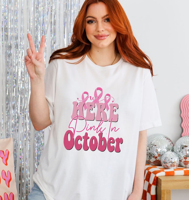 Groovy Breast Cancer Shirt, Cancer Shirt, Cancer Support Shirt, Breast Cancer Month, Cancer Awareness In October We Wear Pink, October Shirt