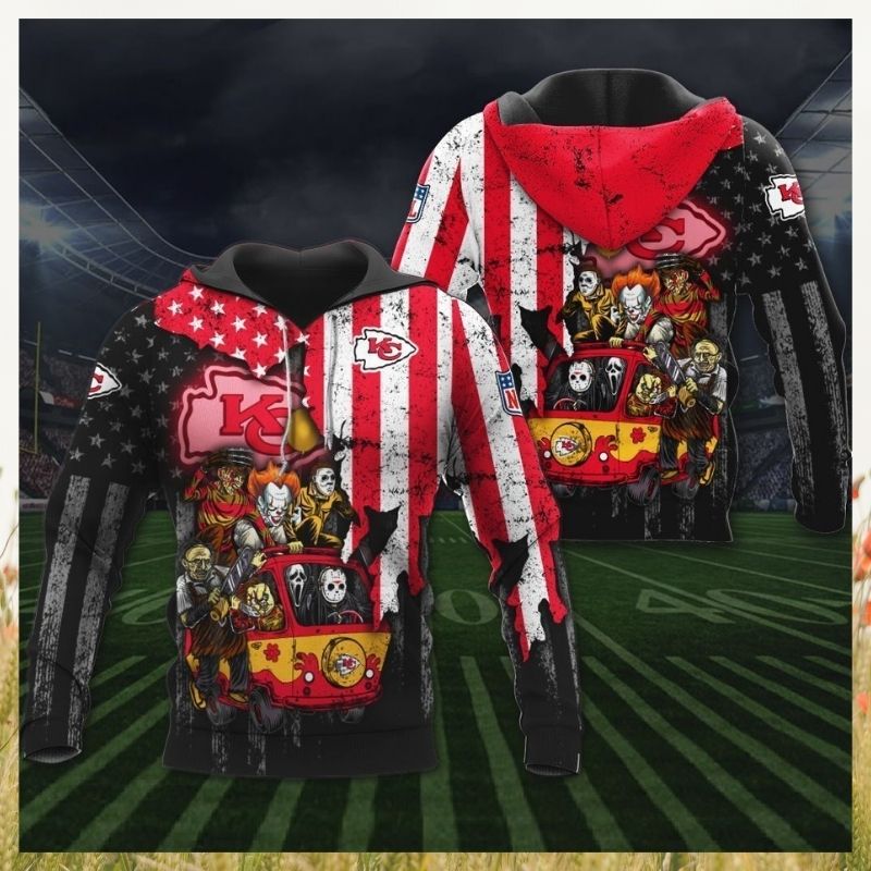 Kansas City Chiefs Horror Characters 3D Hoodie – Limited Edition